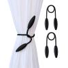 2Pcs Black Malleable Curtain Tiebacks Window Decor Bedroom Living Room view 1