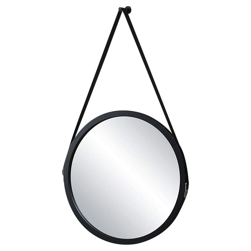 40cm(15.7) Circle Vanity Mirror Wall Round Hanging Decorative Mirror with Complete Kit for Living Room, Hallway,Bathroom(Black)
