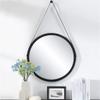 40cm(15.7) Circle Vanity Mirror Wall Round Hanging Decorative Mirror with Complete Kit for Living Room, Hallway,Bathroom(Black) view 3