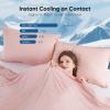 Elegear Revolutionary Cooling Blanket Throw Absorbs Heat to Keep Body Cool for Night Sweats, Arc-Chill 3.0 Cool Fiber Q-Max>0.5 for Hot Sleepers, Lightweight Summer Cold Blankets for Sleeping, Pink view 3