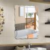 40x60cm Rectangle Decorative Mirror for Bathroom Beveled Frameless Wall Mirror Wave Pattern Shaving Makeup Mirror with 3 Hanging Hooks view 2