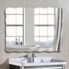 40x60cm Rectangle Decorative Mirror for Bathroom Beveled Frameless Wall Mirror Wave Pattern Shaving Makeup Mirror with 3 Hanging Hooks view 4