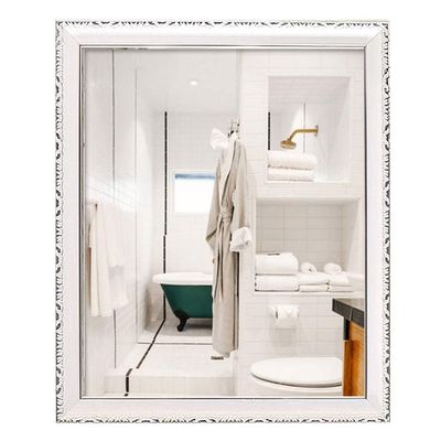50x70CM Rectangle Retro Dressing Mirror Rustic Accent Mirror Bathroom Makeup Mirror Hanging in Vertical or Horizontal