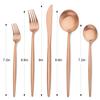 Bettlife Matte Rose Gold Silverware Set, Stainless Steel Satin Finish Copper Flatware Cutlery Set for 4, 20-Piece Spoons and Forks Kitchen Utensil Set, Dishwasher Safe (Matte Rose Gold, 20 P) view 2