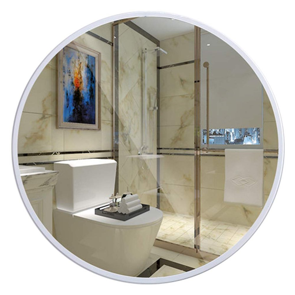 15.7-31.5 Circle Bathroom Wall Mirror Modern Metal Framed Makeup Mirror 2.8CM Thick for Vanity Bedroom Dressing Room,3 Colors