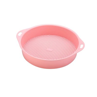 Sand Mesh Garden Sieve Sifter Sieves Plastic Sifting Pan with Handle for Home Plant Gardening Tool Pink Succulent Sieve