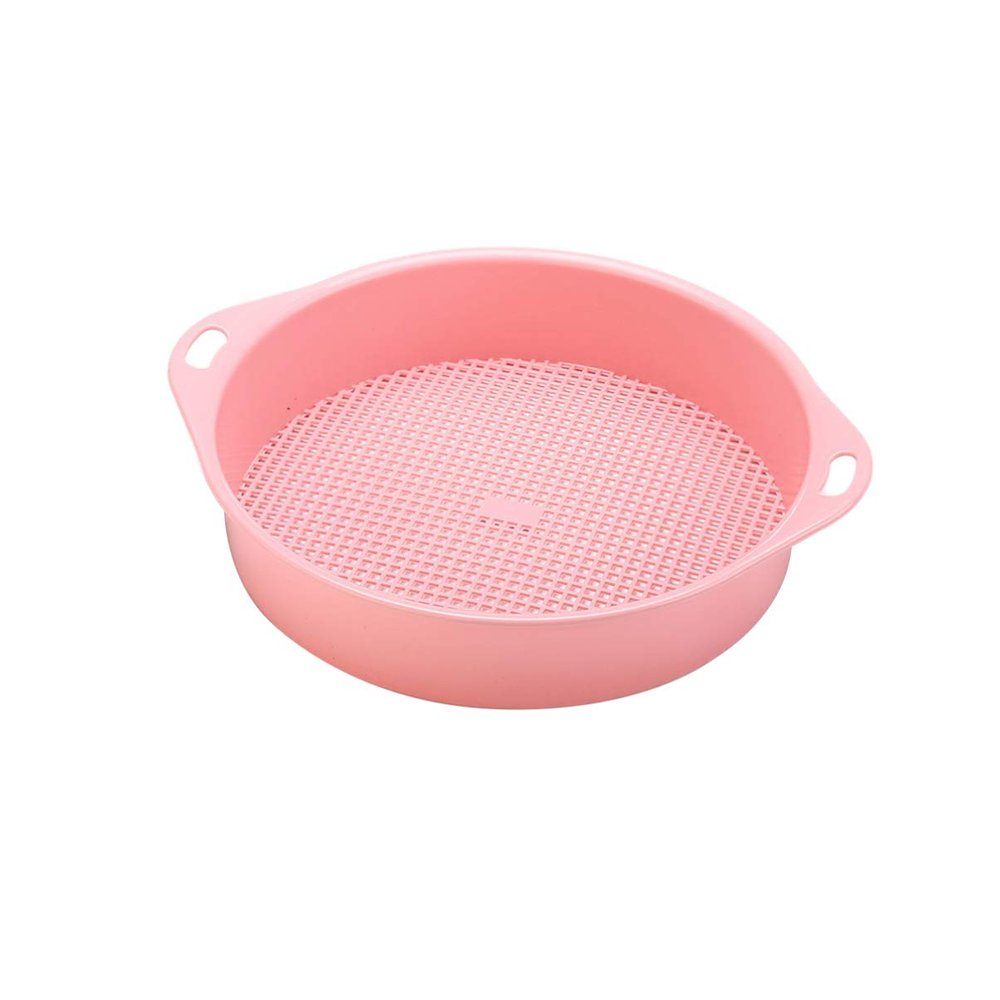 Sand Mesh Garden Sieve Sifter Sieves Plastic Sifting Pan with Handle for Home Plant Gardening Tool Pink Succulent Sieve