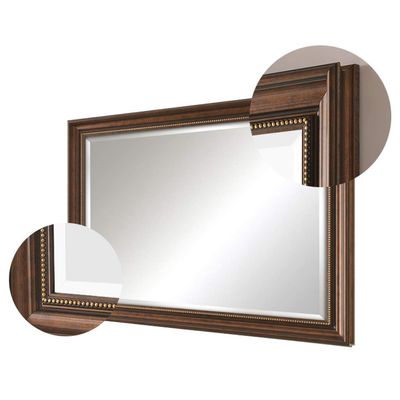 19.7 x 27.6 Rustic Accent Mirror Geometric Decorative Mirror Vintage Style Makeup Vanity Mirror for Entryways, Washrooms, Living Rooms,Easy-to-Hang