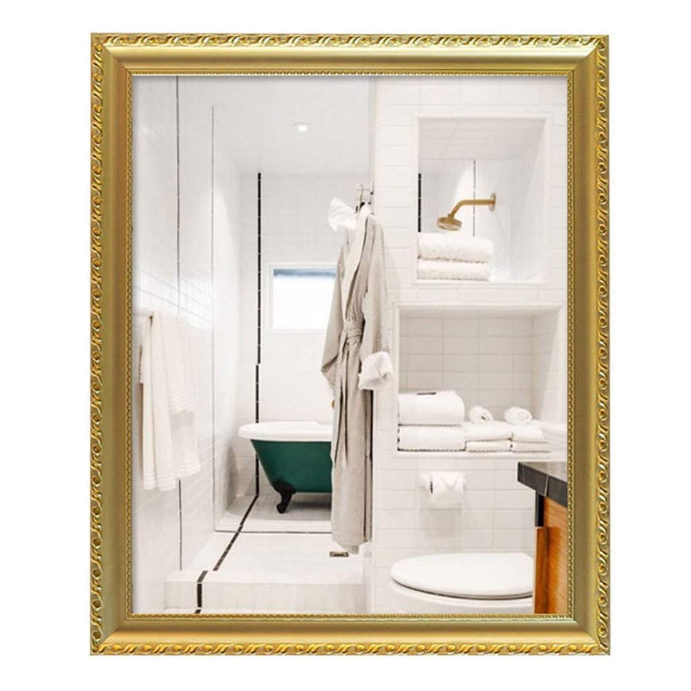 50x70CM Rectangle Retro Dressing Mirror Rustic Accent Mirror Bathroom Makeup Mirror Hanging in Vertical or Horizontal
