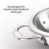 Alda Vitale Tri Ply Stainless Steel Wok Pan 1.7 Liter 20 cm with Glass Lid view 4