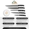 DFACKTO 11-PC Rugged Chef Knife Set  High Carbon Stainless Steel Kitchen Cutlery w/Full Tang G10 Handles, Protective Sheaths & Travel Case - Professional Cutlery for Cooking & Camping w/Black Bag view 2