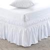 Rainbowlinens 600 Thread Count Egyptian Cotton Elastic Wrap Around Dust Ruffle Bed Skirt Three Side Coverage White Twin XL (39" x 80"+ 26" inch Drop) view 1
