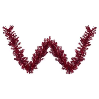 9' x 12" Metallic Red Tinsel Artificial Christmas Garland - Unlit