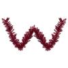 9' x 12" Metallic Red Tinsel Artificial Christmas Garland - Unlit view 1