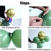137PCS Sage Green Balloon Garland Arch Kit White Gold Confetti Balloons Retro Green Balloon and Gold Metallic Chrome Latex Balloons for Wedding Birthday Baby Shower Decorations view 3