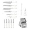 Cuisinart 15-Piece Knife Set with Block, High Carbon Stainless Steel, Forged Triple Rivet, Natural/Gray C77WTR-15PG view 2