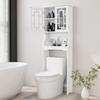 BestComfort Over The Toilet Storage Cabinet, Home Bathroom Space Saver Organizer Above Toilet, Double Doors and Adjustable Shelf, Wooden Freestanding Toilet Storage Rack Unit, 67 inch (White) view 1