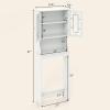 BestComfort Over The Toilet Storage Cabinet, Home Bathroom Space Saver Organizer Above Toilet, Double Doors and Adjustable Shelf, Wooden Freestanding Toilet Storage Rack Unit, 67 inch (White) view 2