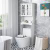 BestComfort Over The Toilet Storage Cabinet, Home Bathroom Space Saver Organizer Above Toilet, Double Doors and Adjustable Shelf, Wooden Freestanding Toilet Storage Rack Unit, 67 inch (White) view 4