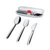 Alessi SA04S3 G Food porter Travel cutlery set. Case in thermoplastic resin, grey view 1
