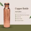 Perilla Home Pure Copper Water Bottle 34 Oz Leak Proof 100% Pure - Ayurvedic Copper Vessel - Drink More Water And Enjoy The Health Benefits Immediately - For Gym, Yoga Bottle (Hammered) view 2
