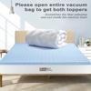 BedStory Mattress Topper Twin Size, Dual Layer Pillow Top and Gel Memory Foam Bed Toppers 3.6 Inch, Combination of Comfort and Support, White view 4