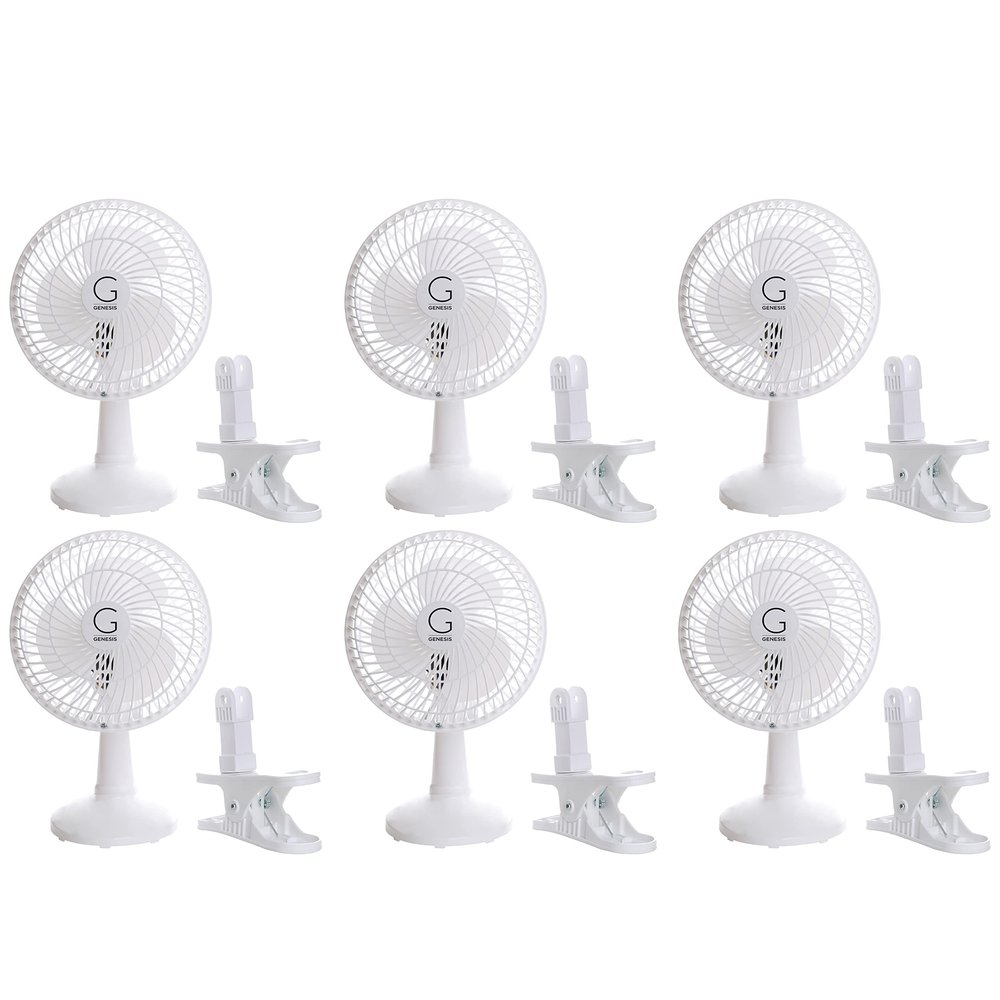 Genesis A1CLIPFANWHITE-6PK clip fan white, 6 inch, 6 Piece