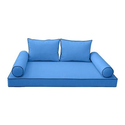 DBM IMPORTS *Cover ONLY*-Style 1 Outdoor Daybed Mattress Bolster Back Pillow Slipcovers Contrast Trim Full- AD102