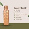 Perilla Home Pure Copper Water Bottle 34 Oz Leak Proof 100% Pure Ayurvedic Copper Vessel - Drink More Water And Enjoy The Health Benefits Immediately - For Gym, Yoga Bottle (Diamond Pattern) view 4