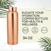Perilla Home Pure Copper Water Bottle 34 Oz Leak Proof 100% Pure - Ayurvedic Copper Vessel - Drink More Water And Enjoy The Health Benefits Immediately - For Gym, Yoga Bottle - (Cleo) view 3