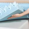 Best Price Mattress 4 Inch Egg Crate Memory Foam Mattress Topper with Cooling Gel Infusion, CertiPUR-US Certified, Dorm Essentials, Short Queen, Light Blue view 4