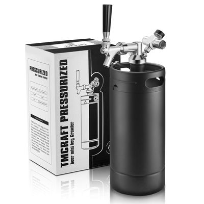 TMCRAFT 128oz Growler Tap System, Pressurized Stainless Steel Mini Keg with Cooler Jacket, Portable Home Dispenser System to Keep Fresh and Carbonation for Draft, Homebrew and Craft Beer (Matte Black)