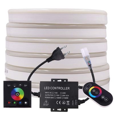 XUNATA LED Neon Lights, Remote Control RGB Rope Light, 110V 60 LEDs/M SMD 5050 Touch Remote Control Multi-Color Changing Waterproof String Lights for Indoor Outdoor Christmas Decoration(30ft/9m)