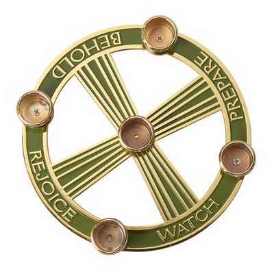 Avalon Gallery Advent Wreath Candle Holders - Christmas Tabletop Candle Holder, 7", Watch Prepare Rejoice Behold