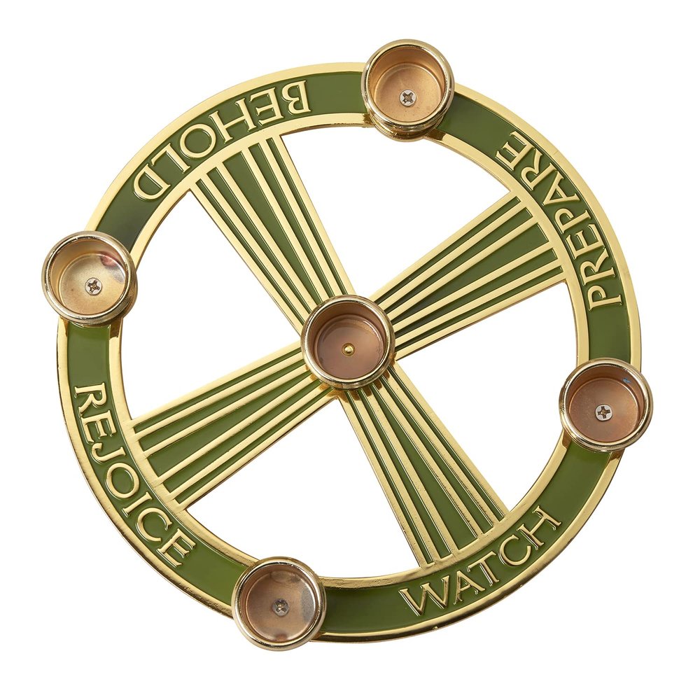 Avalon Gallery Advent Wreath Candle Holders - Christmas Tabletop Candle Holder, 7", Watch Prepare Rejoice Behold