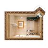 19.7inch x 27.6inch Retro Hanging Mirror - Wood Frame Glass Wall Decorative Mirror Rectangle Accent Mirror,Hanging in Vertical or Horizontal view 1