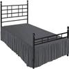Dust Ruffled Bed Skirt with Split Corner 100% Microfiber Soft, Sheen & Wrinkle Free Bed Skirt Gathered Style Dust Ruffle Bed Skirt with 12" Drop Three Sided Coverage Bed Skirts (Dark Grey-Queen) view 2