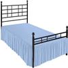 Dust Ruffled Bed Skirt with Split Corner 100% Microfiber Soft, Sheen & Wrinkle Free Bed Skirt Gathered Style Dust Ruffle Bed Skirt with 18" Drop Three Sided Coverage Bed Skirts (Light Blue-Queen) view 2