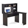 ivinta L Shaped Office Desk with Storage Shelves, 47.2" Modern Corner Computer Desk with Storage hutch for Gaming Writing Study Wrok, Small Home Office Table for Bedroom Living Room, 7194 (Dark Brown) view 1
