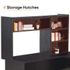 ivinta L Shaped Office Desk with Storage Shelves, 47.2" Modern Corner Computer Desk with Storage hutch for Gaming Writing Study Wrok, Small Home Office Table for Bedroom Living Room, 7194 (Dark Brown) view 4