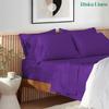 Rinku Linen Genuine 600 Thread Count Egyptian Quality Cotton 6-Pieces Sheet Set Fit Mattress Up to 9-12" Deep Pocket Full, Purple Stripe view 3