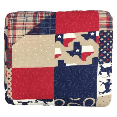 C&F Home Dalton Texas Lone Star Full/Queen Quilt 100% Cotton Lightweight Machine Washable Reversible Bedspread Coverlet Queen Blue