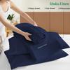 Rinku Linen Genuine 600 Thread Count Egyptian Quality Cotton 6-Pieces Sheet Set Fit Mattress Up to 9-12" Deep Pocket Full, Navy Blue Solid view 4