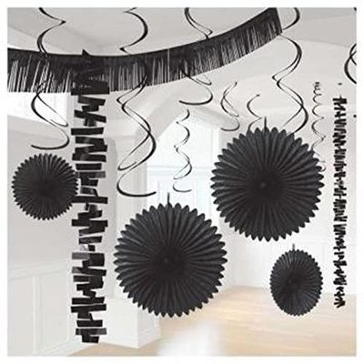 Amscan Solid Party Decorating Kit-1 Set, Jet Black