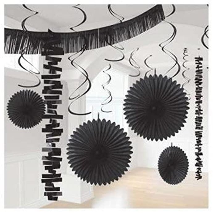 Amscan Solid Party Decorating Kit-1 Set, Jet Black