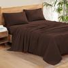 Rinku Linen Genuine 600 Thread Count Egyptian Quality Cotton 6-Pieces Sheet Set Fit Mattress Up to 9-12" Deep Pocket Twin XL, Chocolate Solid view 1
