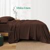 Rinku Linen Genuine 600 Thread Count Egyptian Quality Cotton 6-Pieces Sheet Set Fit Mattress Up to 9-12" Deep Pocket Twin XL, Chocolate Solid view 3