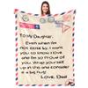 UFOORO Throw Blanket Gifts, Dad's Love Throw Blanket, Soft Fleece Gift for Daughter on Valentines Mother's Day Birthday, Heartfelt Present from Dad to Daughter, Best Gifts for Adult Daughters 55"X70" view 1