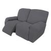 Easy-Going 6 Pieces Recliner Loveseat Stretch Sofa Slipcover Sofa Cover Furniture Protector Couch Soft with Elastic Bottom Kids, Spandex Jacquard Fabric Small Checks Gray view 1