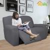 Easy-Going 6 Pieces Recliner Loveseat Stretch Sofa Slipcover Sofa Cover Furniture Protector Couch Soft with Elastic Bottom Kids, Spandex Jacquard Fabric Small Checks Gray view 2